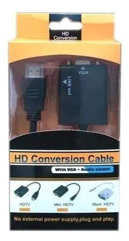 Adaptador Cable De Conversión Hdmi A Vga + Audio Hd - 05484 - 00197