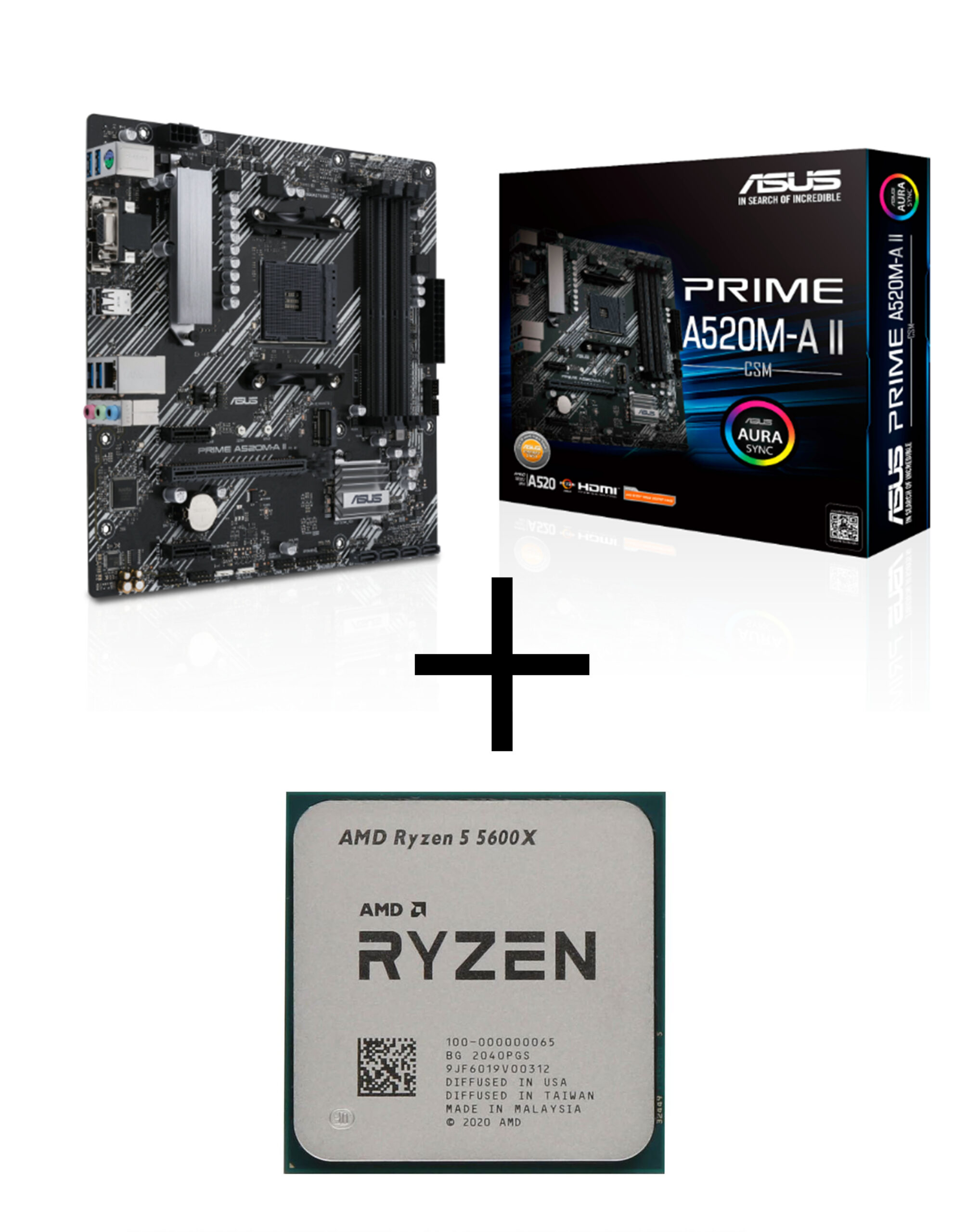 Pack Placa A520M-A II CSM + Ryzen 5 5600x no fan(sin ventilador