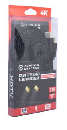 CABLE HDMI PLANO 3 METROS AOWEIXUN 4K ULTRA HD VERSION 2.0 02138