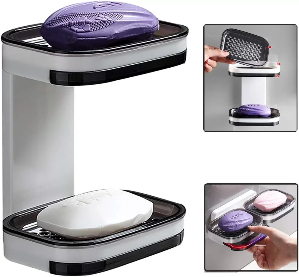 Porta Jabon Adheridle Jabonera doble 12185 - Imagen 4