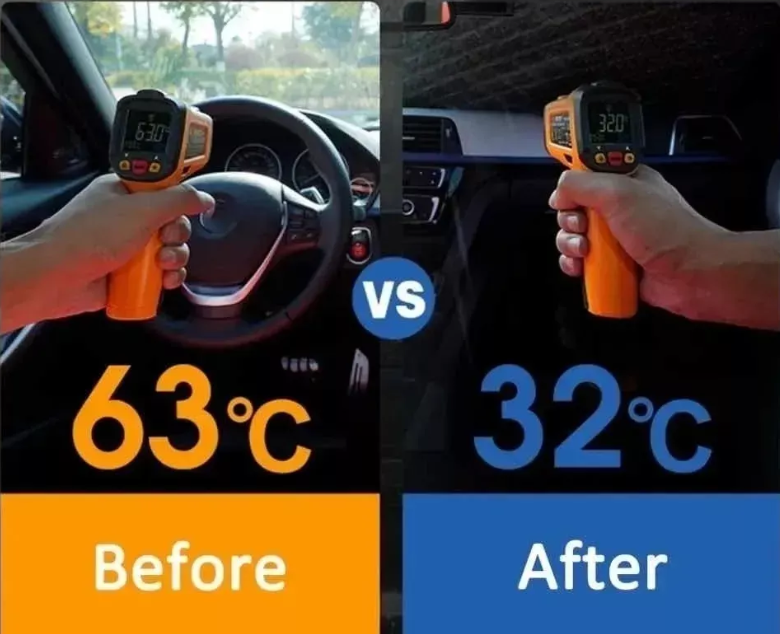 Protector Solar Parabrisa Sombrilla Tapa Sol Auto 140x70 Cm - 09116 - Imagen 5