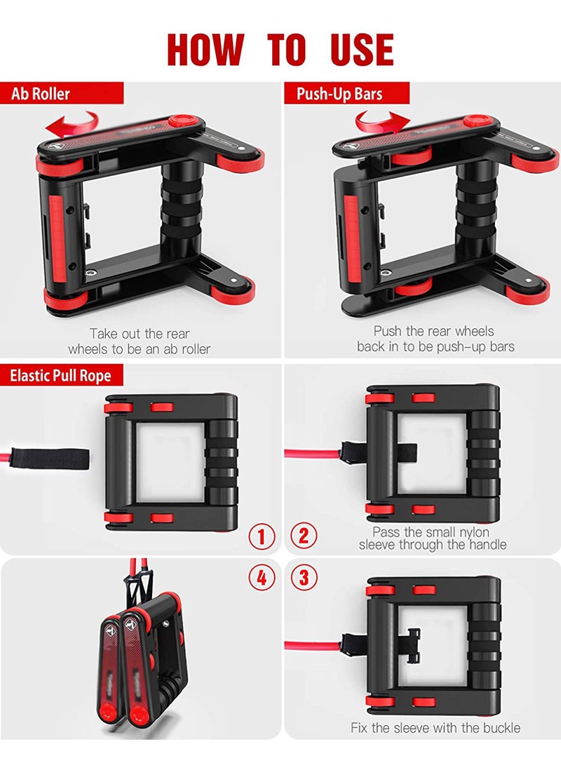 Equipo de entrenamiento con rodillos de ruedas y barras de flexión: diseño 3 en 1 - 06088 - Imagen 4