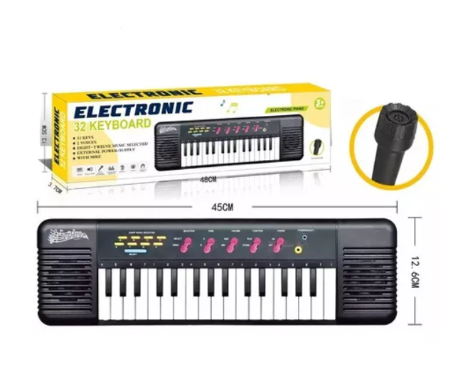Teclado Musical Para Niños Con Micrófono Ajustable – Piano Educativo De 37 Teclas Con 5 Sonidos, USB Recargable