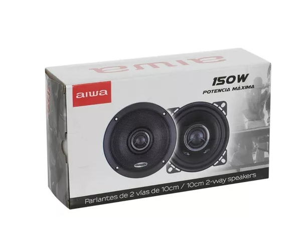 Parlantes Para Auto 10cm 2 Vías 150 Watts Aiwa Aws-1065p Color Negro - Imagen 2