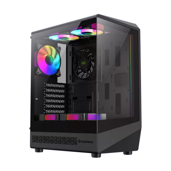 Gabinete GameMax Vista COC AB, 5xARGB, Vidrio Templado, USB-C, Sop. 240mm, ATX/mATX/ITX, Mid Tower