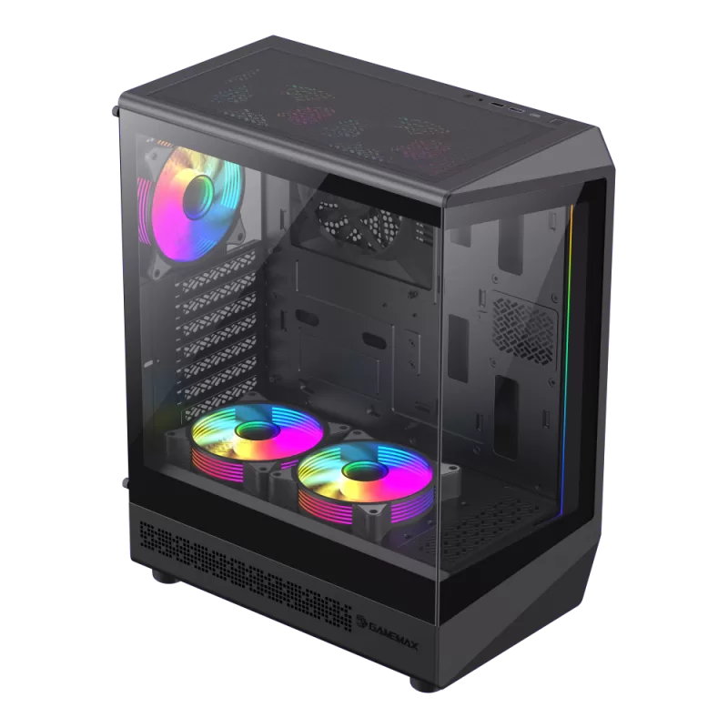 Gabinete GameMax Vista COC AB, 5xARGB, Vidrio Templado, USB-C, Sop. 240mm, ATX/mATX/ITX, Mid Tower - Imagen 2