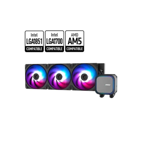 MSI Mag Coreliquid A13 360mm ARGB, Negro  (Sockets: 1700/1851/AM4/AM5)