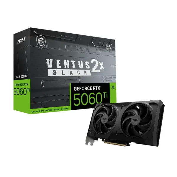 RTX 5060 Ti 16G VENTUS BLACK 2X OC PLUS  GDDR7, 128 bits - PCIe 5.0 - DisplayPort, HDMI