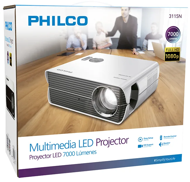 Proyector Philco 3115N de 7.000 Lúmenes (Full HD, 16:9/4:3, HDMI/USB/AV) - Imagen 2